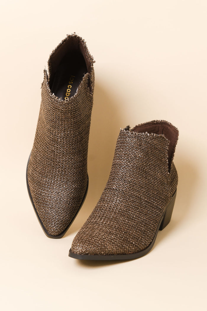 Kani Brown Raffia Heeled Boot