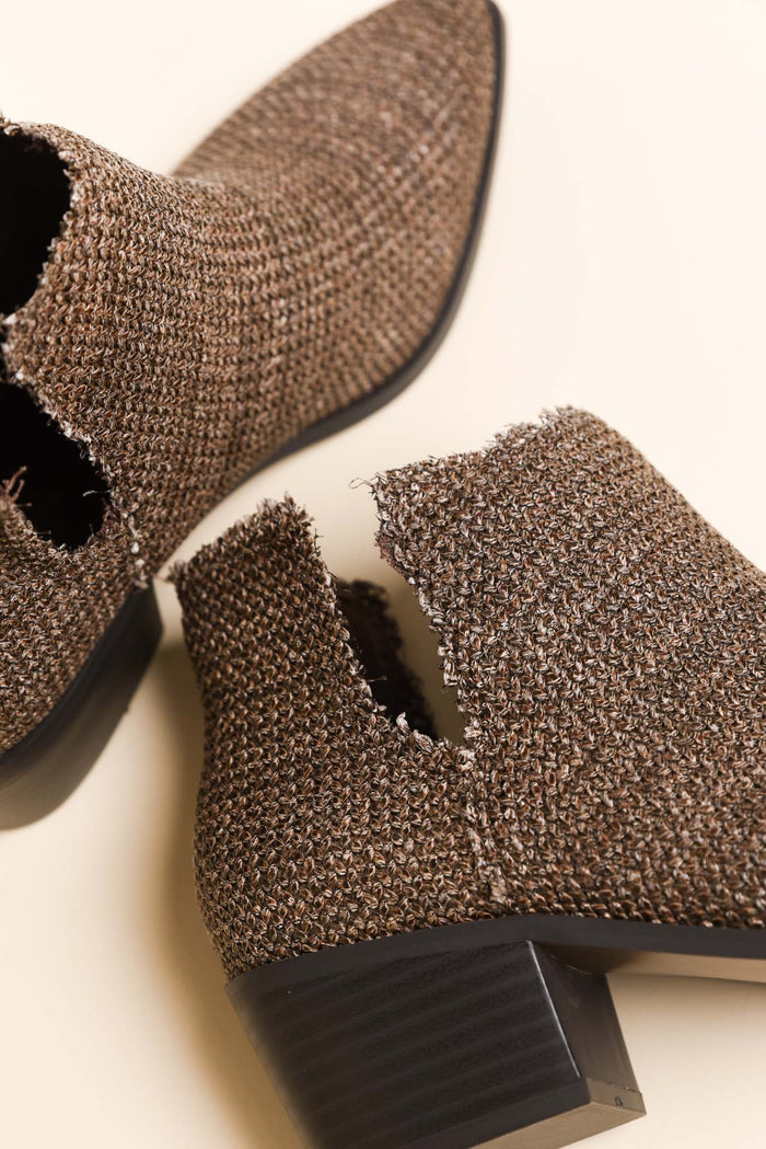 Kani Brown Raffia Heeled Boot