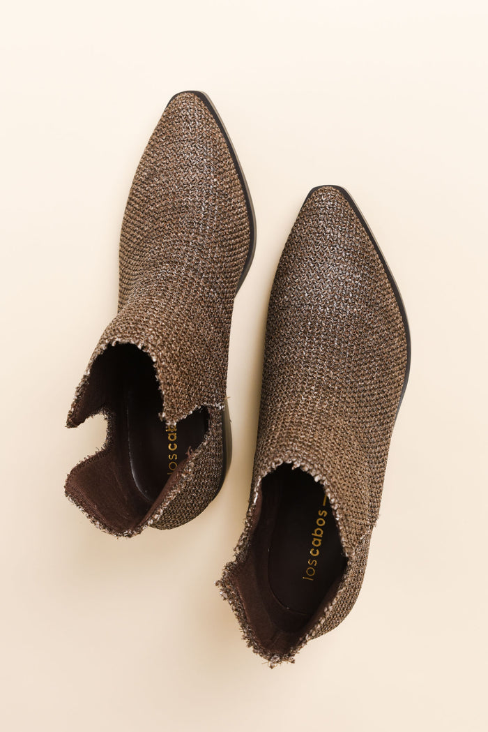 Kani Brown Raffia Heeled Boot