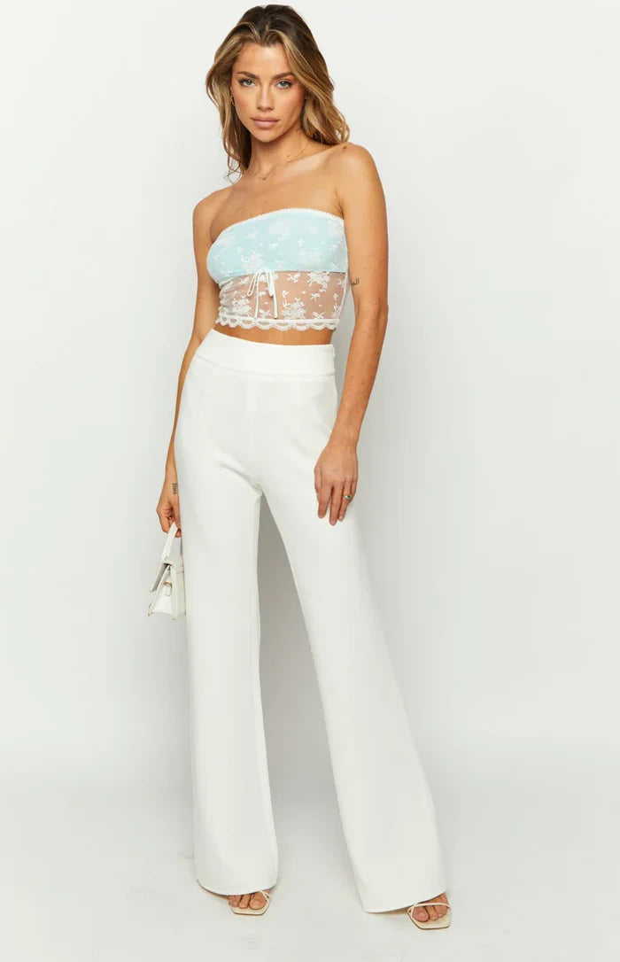 Kasy White Lace Tube Top