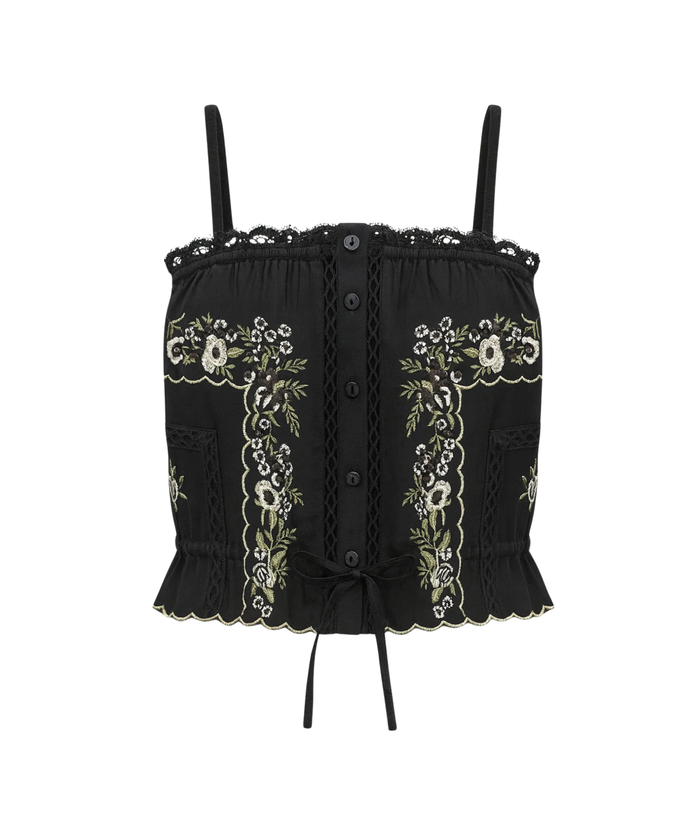 Katie J NYC Girls Black/Gold Lurex Allegra Cami Distressed/seasonal girls Katie J NYC