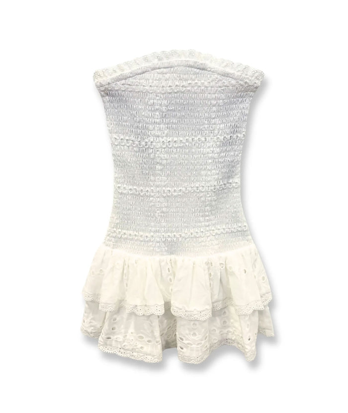 Katie J NYC Girls White Eyelet Melina Dress Distressed/seasonal girls Katie J NYC White Y/S (7/8)