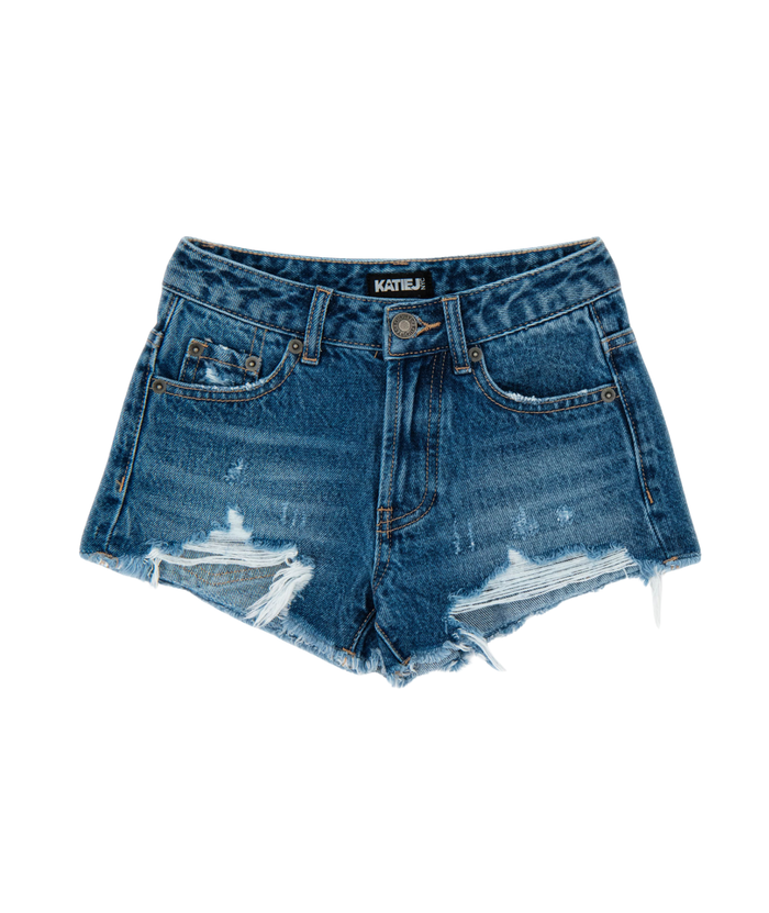 Katie J NYC Juniors Malibu Dark Wash Jean Shorts Womens Denim Katie J NYC Denim Juniors/Women XS