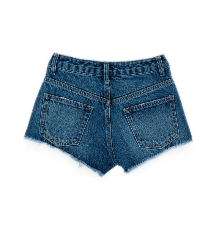 Katie J NYC Juniors Malibu Dark Wash Jean Shorts Womens Denim Katie J NYC