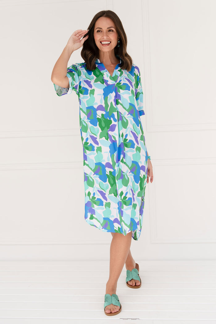 Kazi Green Garden Shirt Dress,Lifestyle