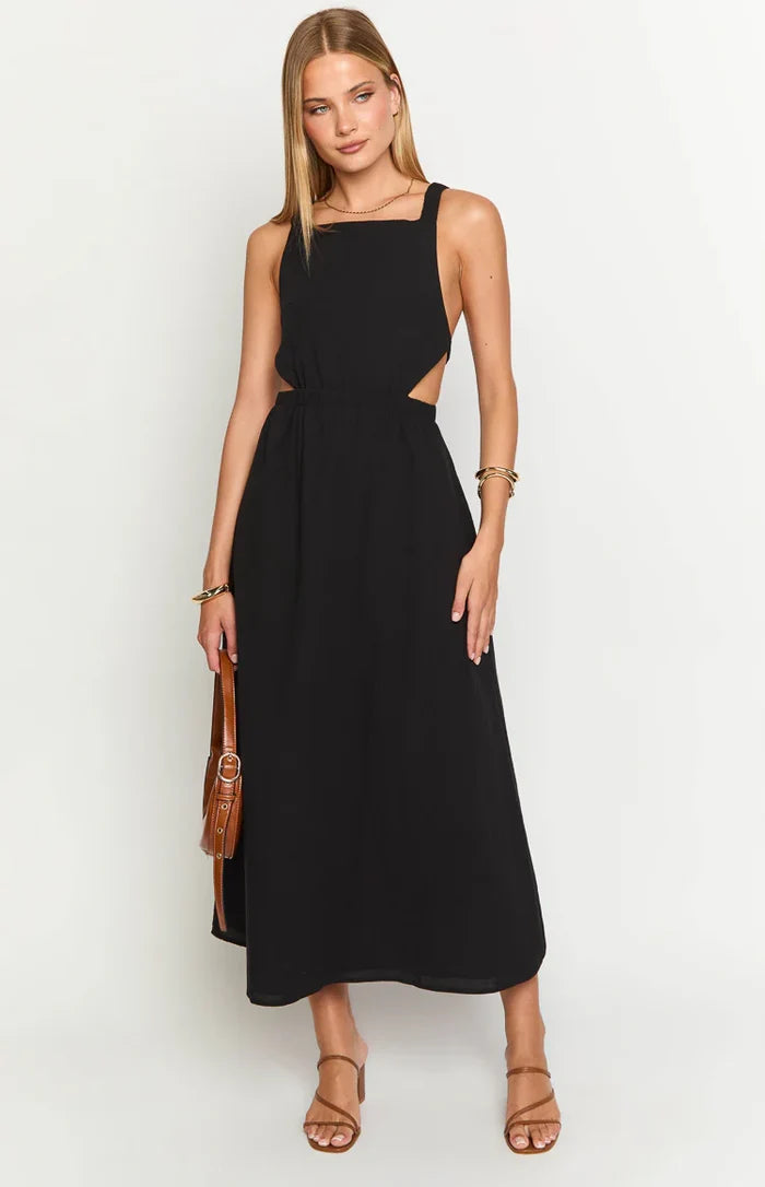 Kensie Black Backless Midi Dress