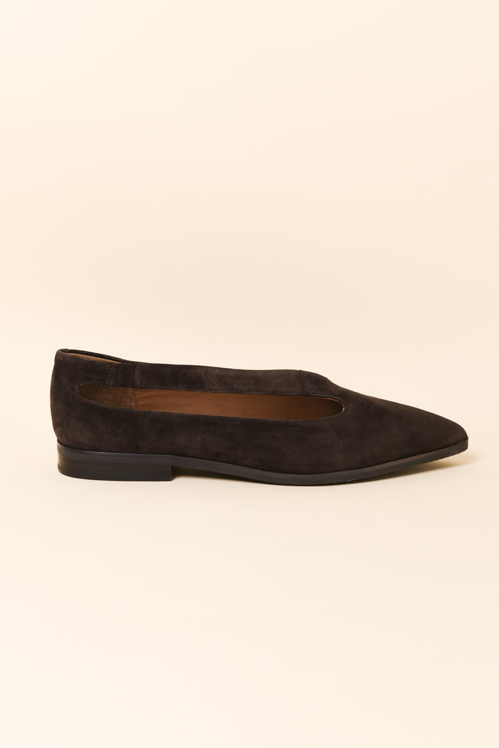 Kip Chocolate Suede Flat