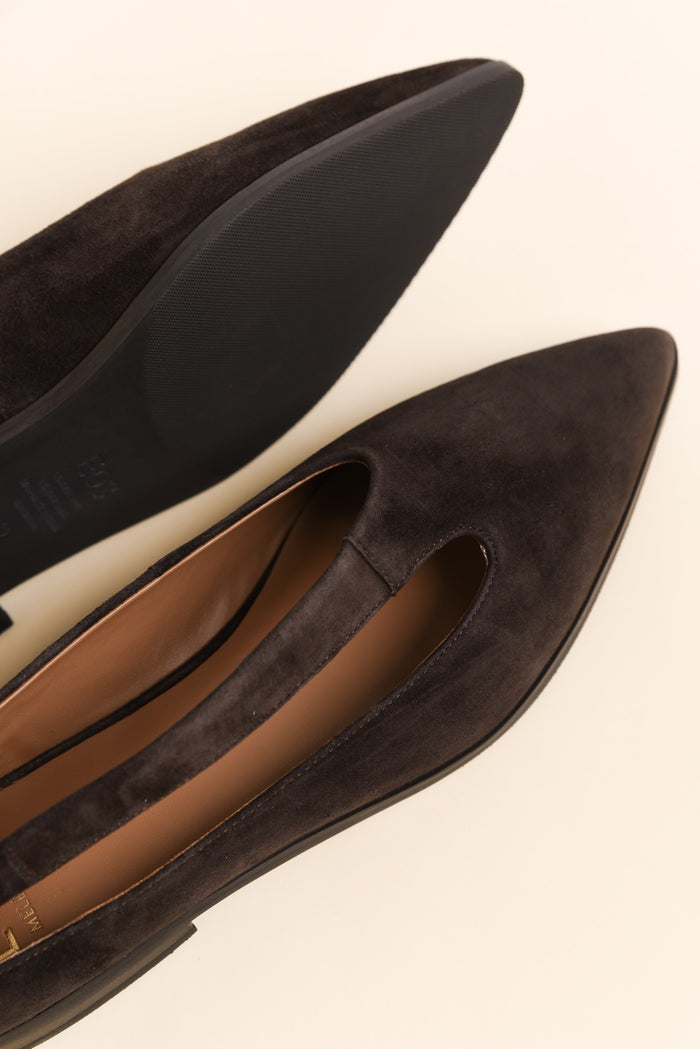 Kip Chocolate Suede Flat