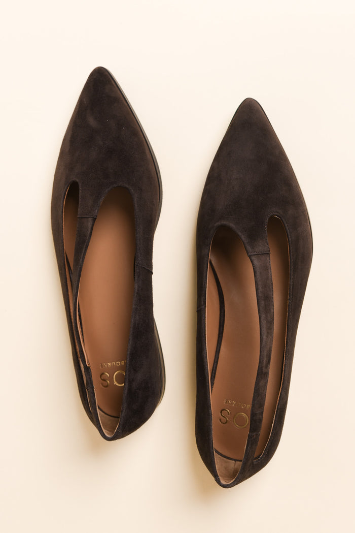 Kip Chocolate Suede Flat