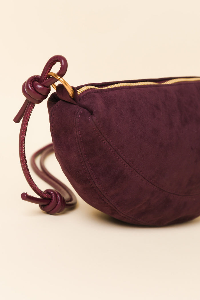 Kirsten Burgundy Faux Suede Crossbody Bag