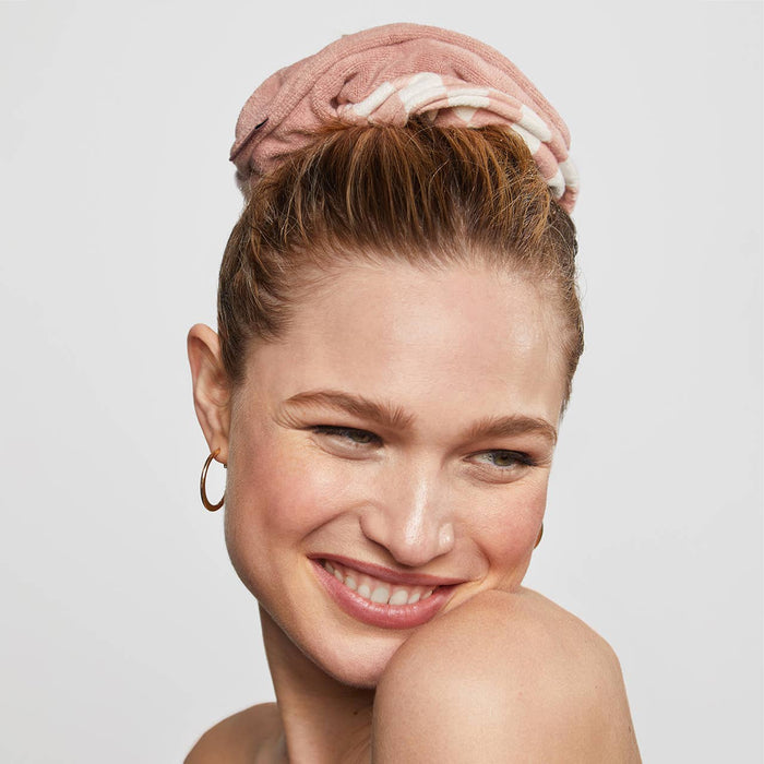 KITSCH Microfiber Quick-Dry Towel Scrunchie 2PC- Terracotta Checker