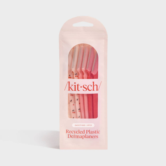 KITSCH Recycled Plastic Dermaplaners 6pc Set - Asstd Cherry Blossom