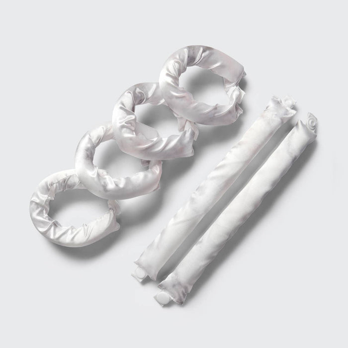 KITSCH Satin Heatless Pillow Rollers 6pc- Soft Marble