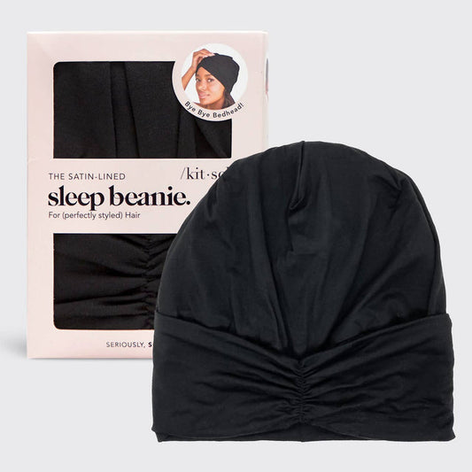 KITSCH Sleep Beanie with Satin lining - Black
