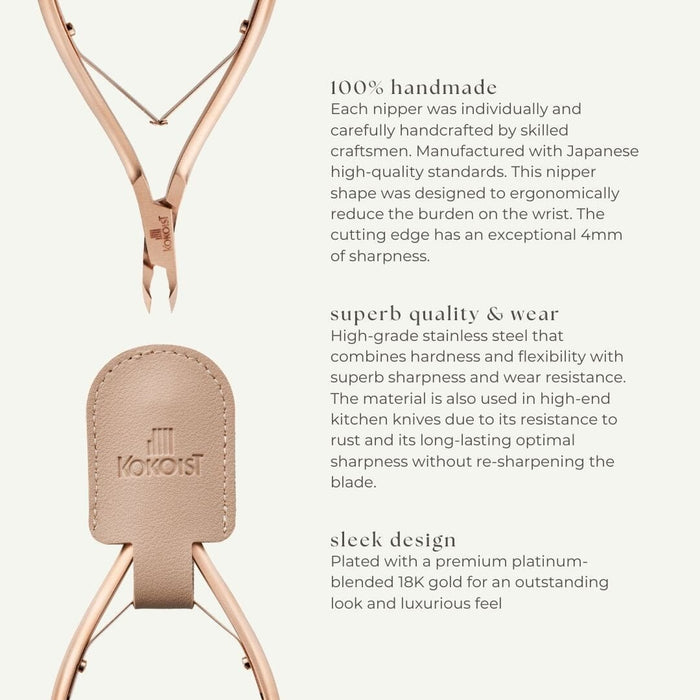 Kokoist Cuticle Nippers Pink Gold Tools KOKOIST