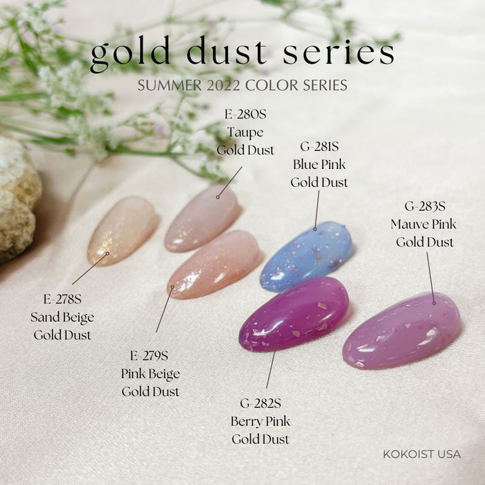 Kokoist Gold Dust Series E278-G283, set of 6 Color Gel Collection KOKOIST