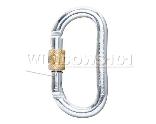Kong Steel Oval Screw Gate Locking 24kN Carabiner - Windows101