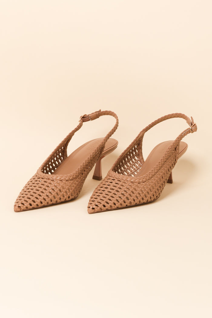 Koscuszkio Tan Leather Woven Heel