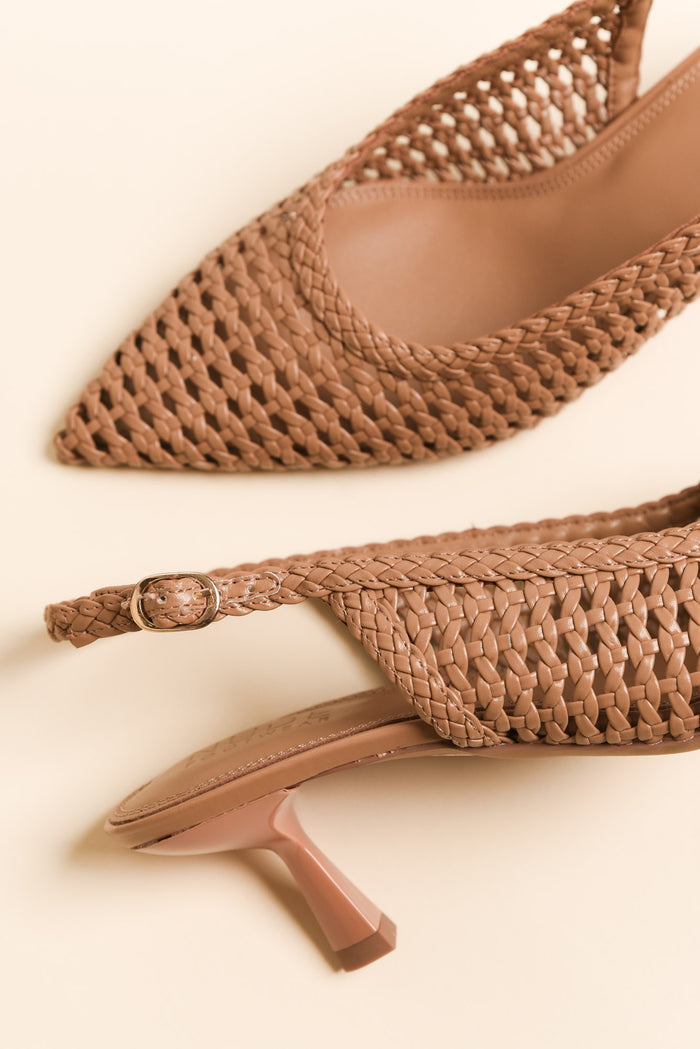 Koscuszkio Tan Leather Woven Heel