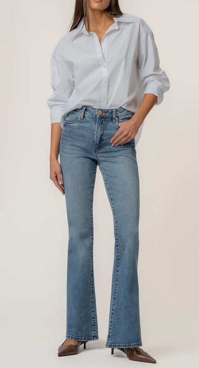 KUT ANA HIGH RISE FAB AB FLARE-BABY DN ALL OVER