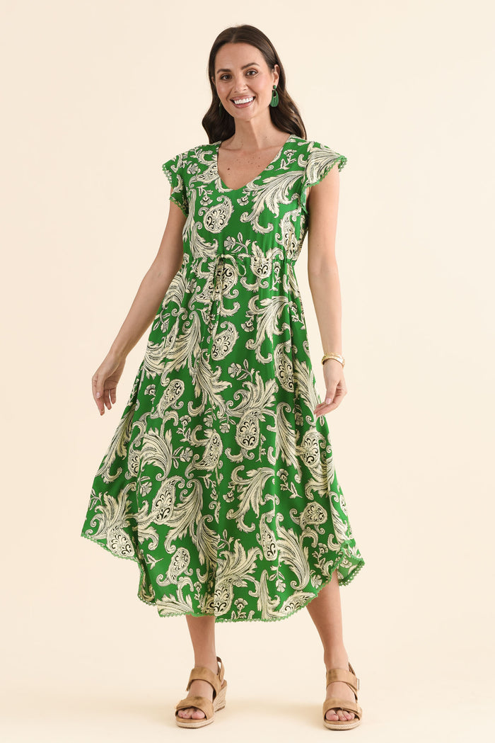 Libby Green Foliage Midi Dress