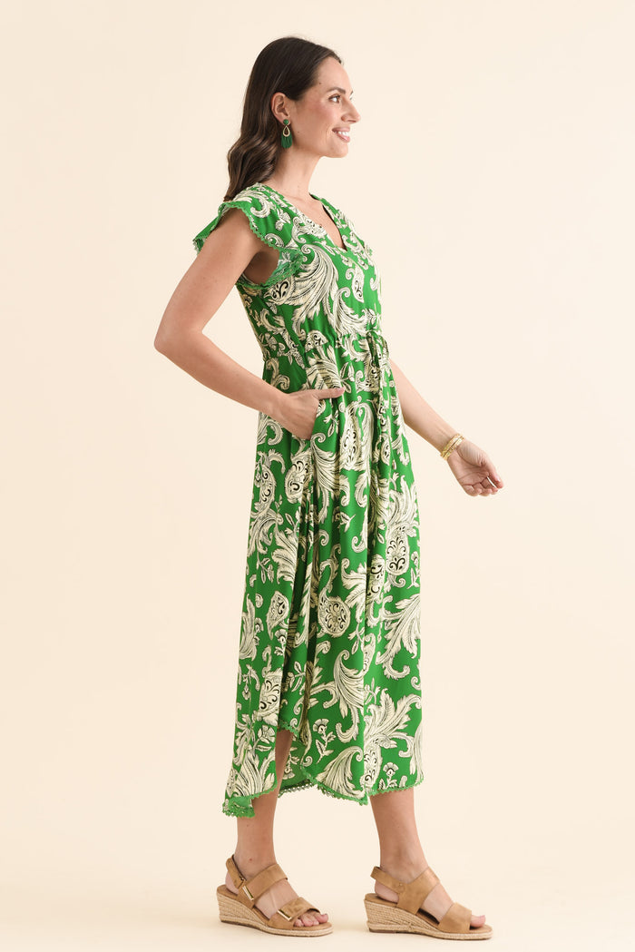 Libby Green Foliage Midi Dress