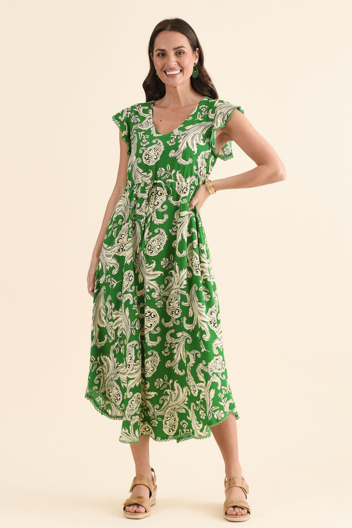 Libby Green Foliage Midi Dress