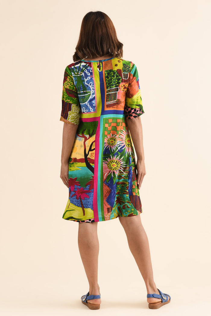 Lincoln Green Meadow Pocket Dress,Back,Brunette model,alt text|model:Cara