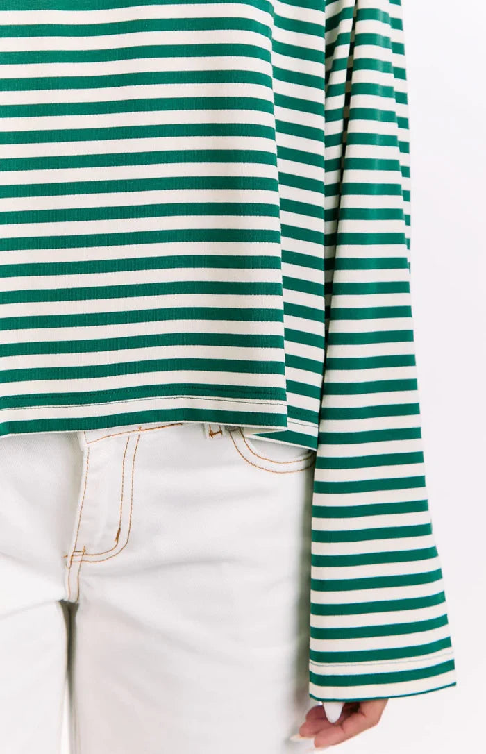 Lioness Bloom Moss Stripe Long Sleeve Top