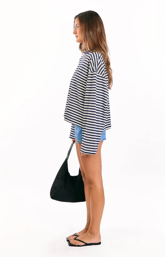 Lioness Bloom Navy Stripe Long Sleeve Top