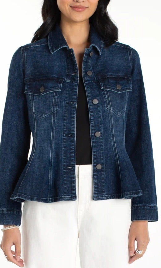 LIVERPOOL FIT AND FLARE TRUCKER DENIM JACKET-DECLACEY