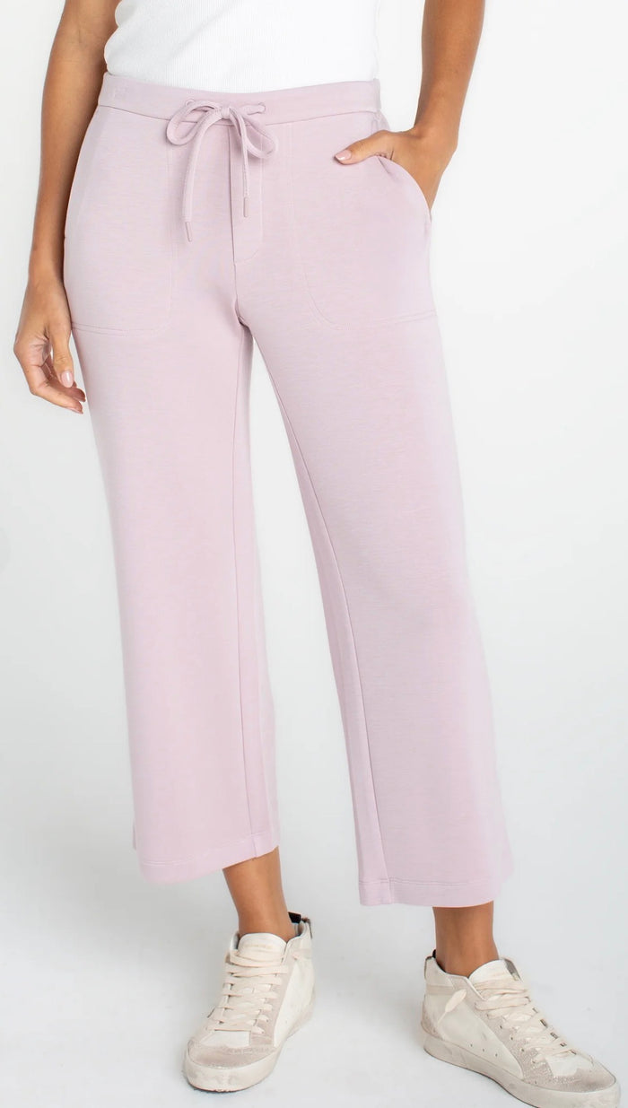LIVERPOOL PULL ON WIDE LEG CROP TROUSER-LILAC-SHADOW