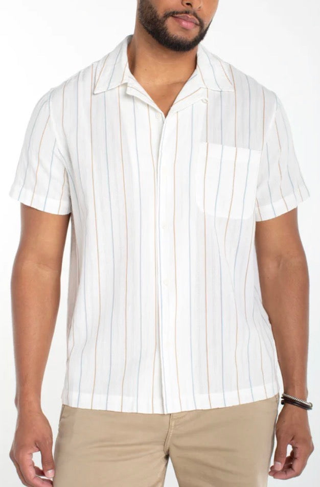 LIVERPOOL SHORT SLEEVE BUTTON UP CAMP SHIRT