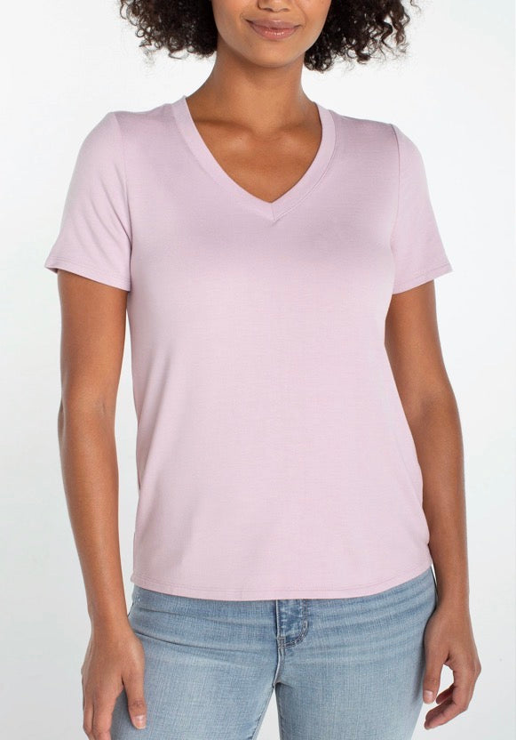LIVERPOOL SHORT SLEEVE V-NECK KNIT TEE