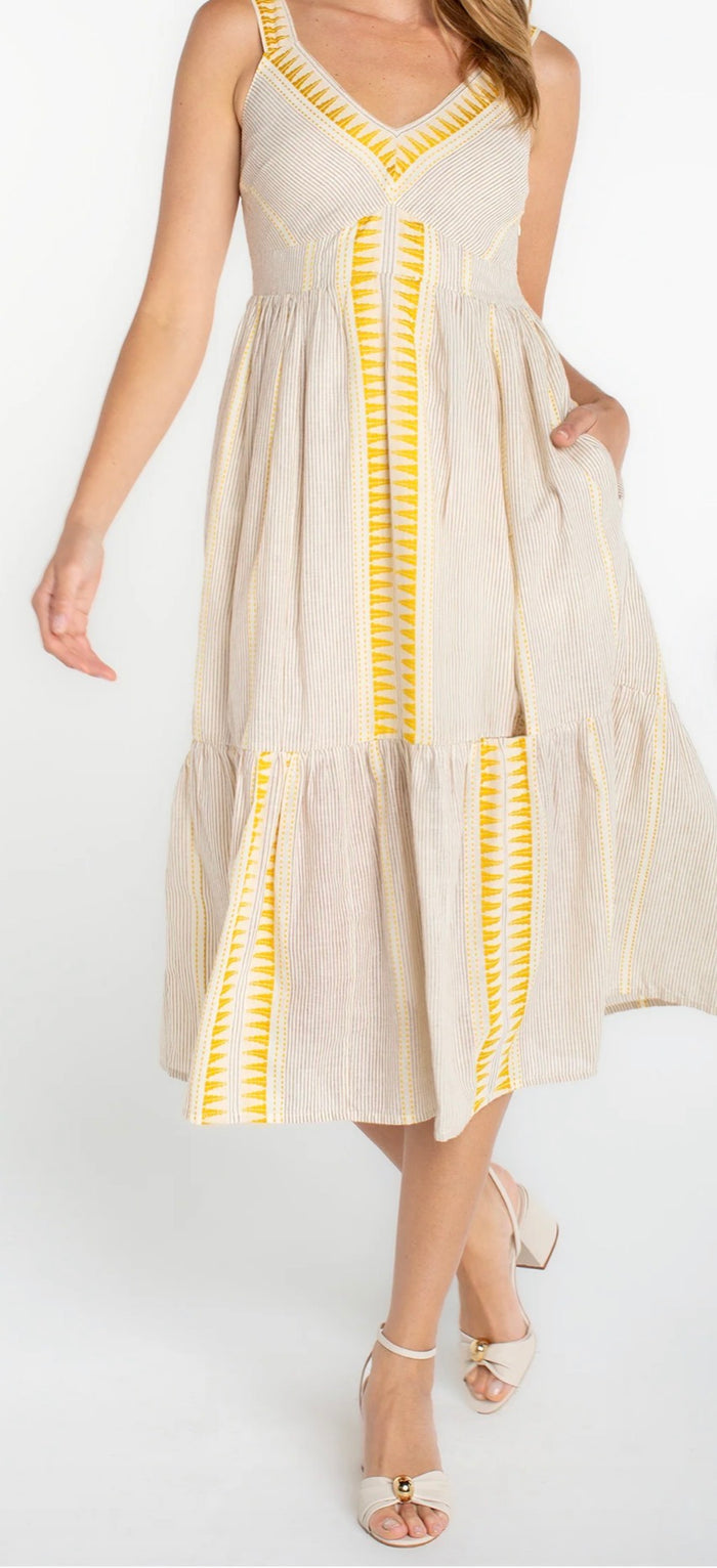 LIVERPOOL SLEEVELESS MIDI DRESS