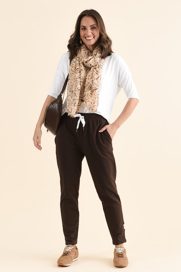 Lobby Chocolate Cotton Relaxed Sweatpants