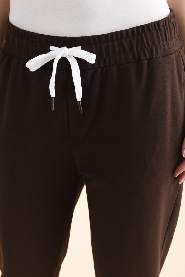 Lobby Chocolate Cotton Relaxed Sweatpants