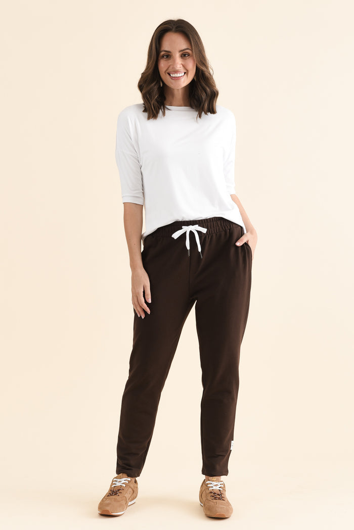 Lobby Chocolate Cotton Relaxed Sweatpants