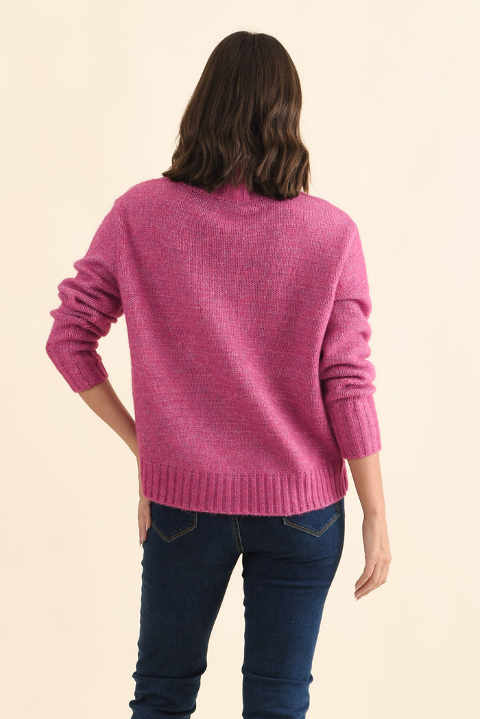 Lola Pink Knit Jumper,Brunette model,alt text|model:MJ