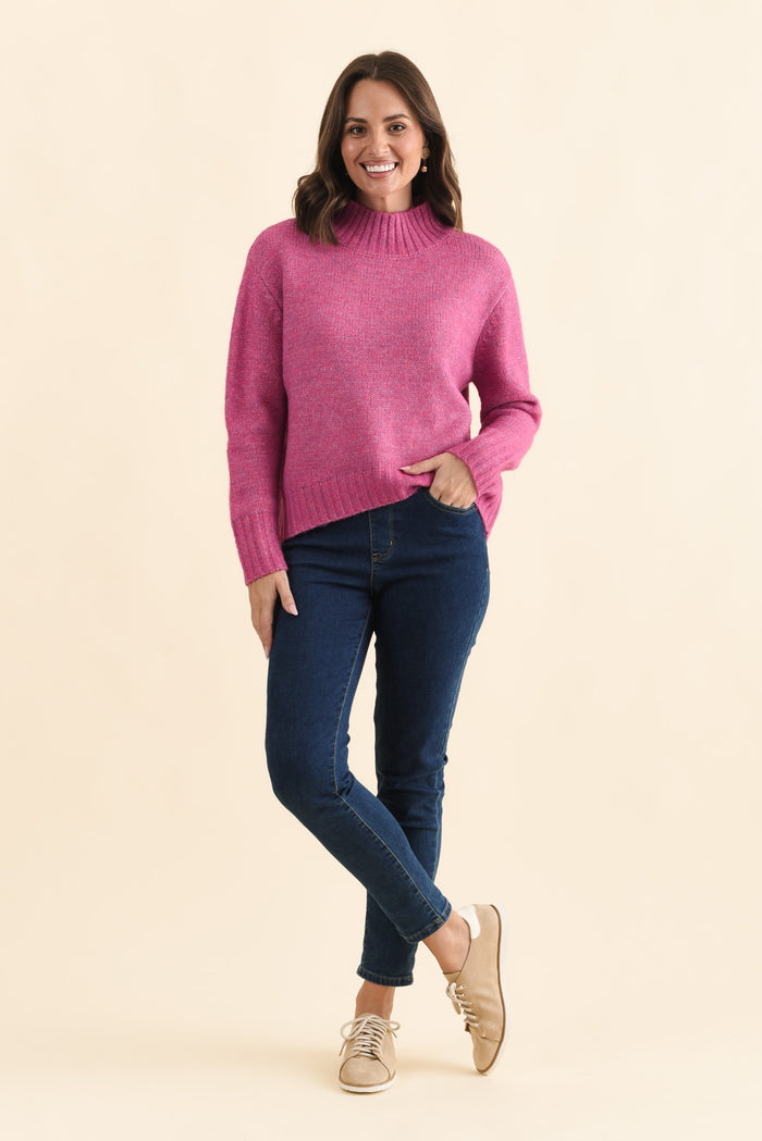 Lola Pink Knit Jumper,Brunette model,alt text|model:MJ