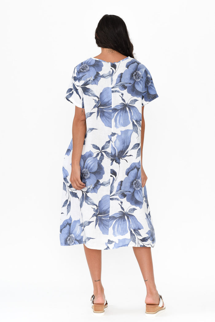 Louisiana White Floral Button Dress,Brunette model,alt text|model:Brontie