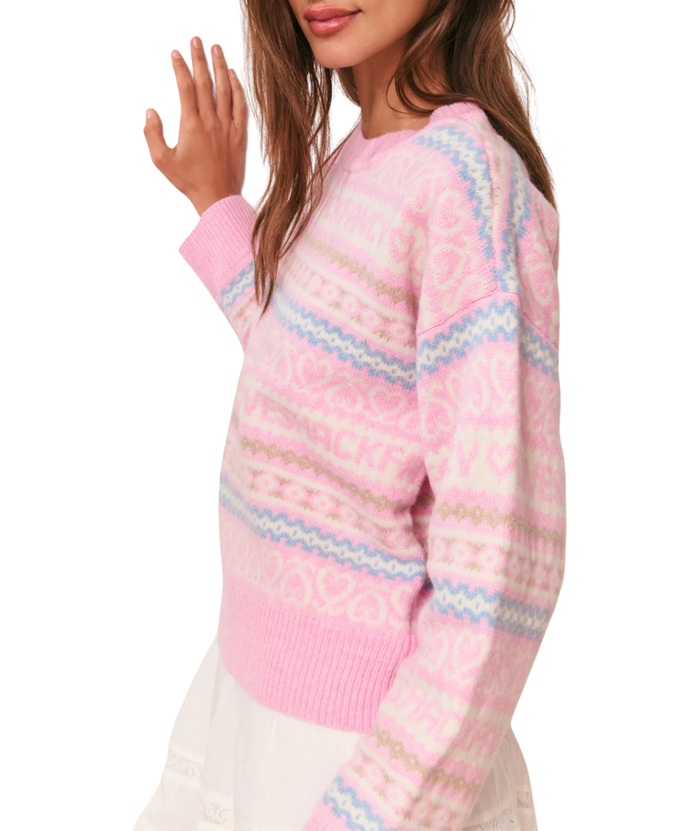 Love Shack Fancy Women Emberly Pullover Peach Dream Distressed/seasonal womens Love Shack Fancy