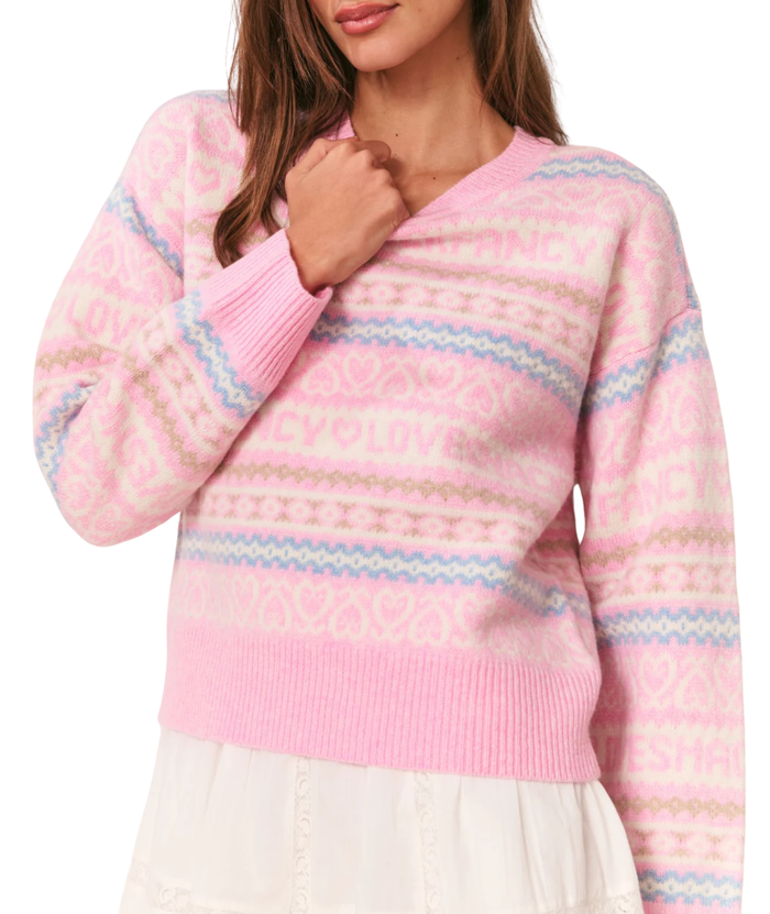 Love Shack Fancy Women Emberly Pullover Peach Dream Distressed/seasonal womens Love Shack Fancy