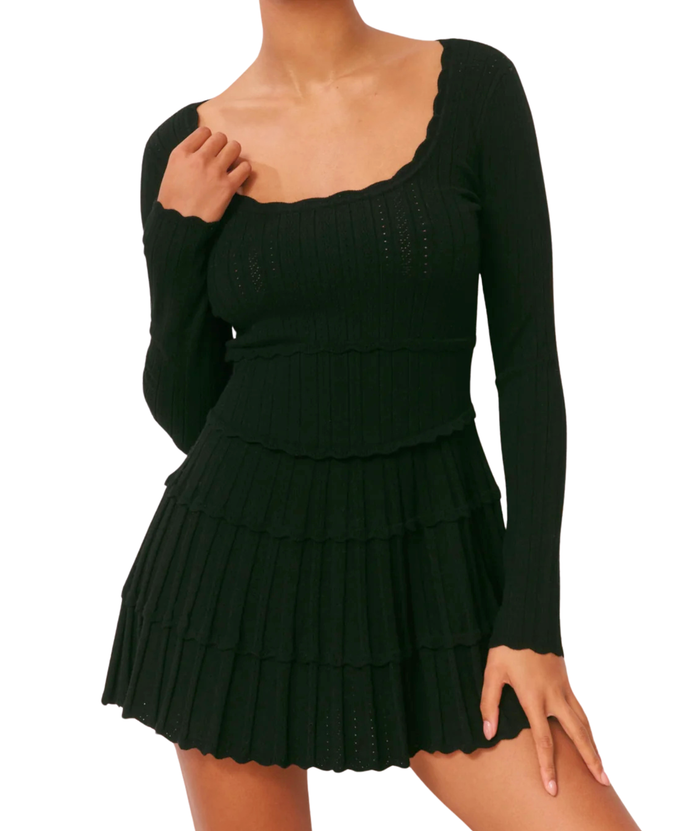 Love Shack Fancy Women Lavender Dress Black Distressed/seasonal womens Love Shack Fancy