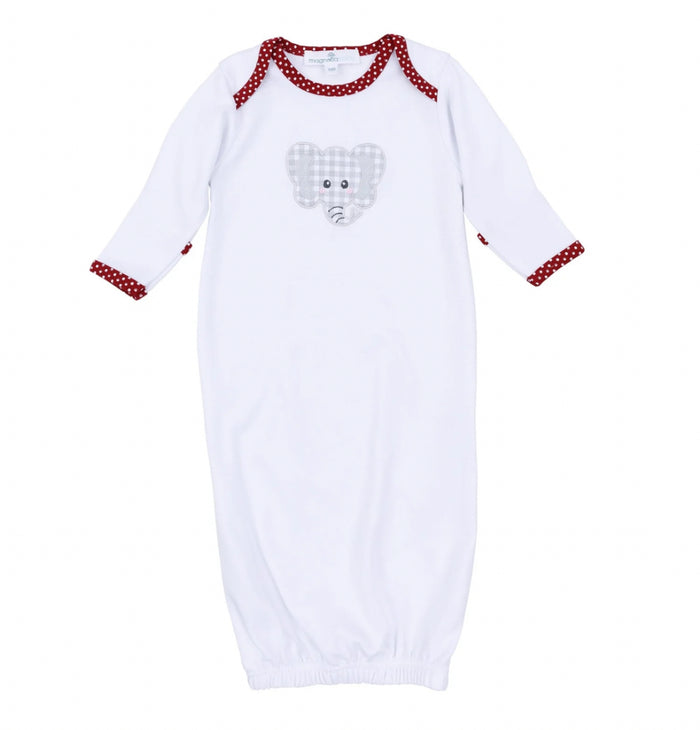 Magnolia Baby Crimson Cutie Applique Lap Gown-Crimson Boy