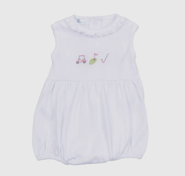 Magnolia Baby Tiny Tee Time Embroidered Bubble-Pink