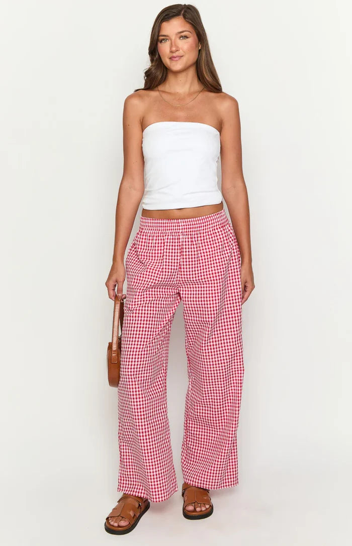 Mahalia Red Gingham Pants