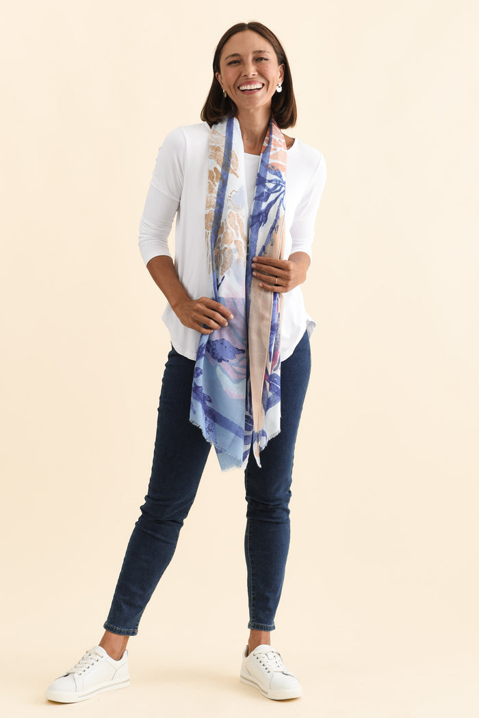 Maleny Blue Garden Scarf