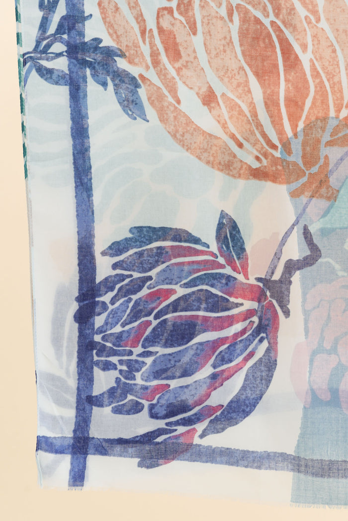Maleny Blue Garden Scarf