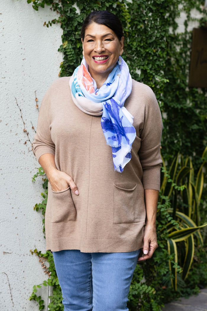 Maleny Blue Garden Scarf